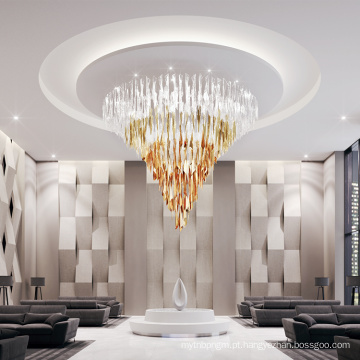 Restaurante Banquet Hall Gold Luxury Crystal Lustre